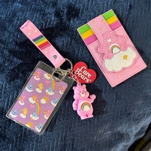 Care Bears Pink and Rainbow Card Holder with Keychain